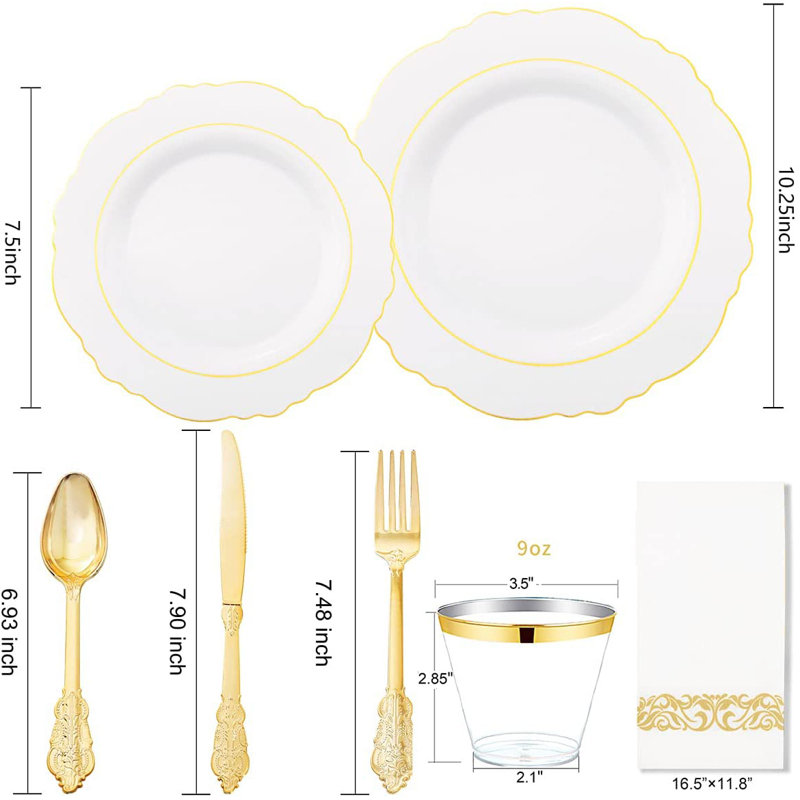 OPTERWQ Disposable Wedding Flatware Set for 50 Guests Wayfair